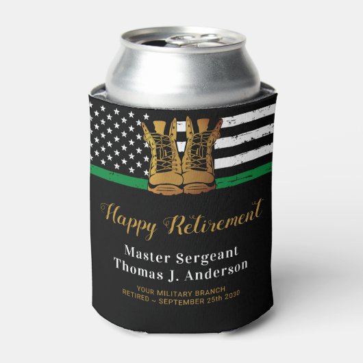 Militaire pensionering Thin Green Line Flag Army Blikjeskoeler (Blikje Voorkant)