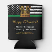 Militaire pensionering Thin Green Line Flag Army Blikjeskoeler (Achterkant)