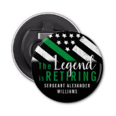 Militaire pensionering Thin Green Line Flag Army Button Flesopener (Voorkant)