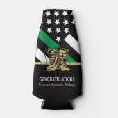 Militaire pensionering Thin Green Line Flag Army Flesjeskoeler (Voorkant)