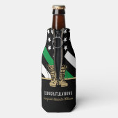 Militaire pensionering Thin Green Line Flag Army Flesjeskoeler (Fles Achterkant)