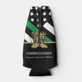 Militaire pensionering Thin Green Line Flag Army Flesjeskoeler (Achterkant)