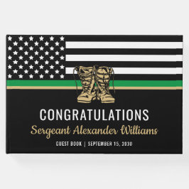 Militaire pensionering Thin Green Line Flag Army Gastenboek