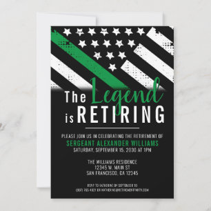 Militaire pensionering Thin Green Line Flag Army Kaart