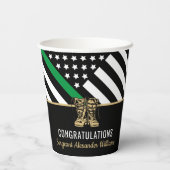 Militaire pensionering Thin Green Line Flag Army Papieren Bekers (Achterkant)