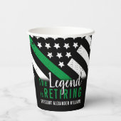 Militaire pensionering Thin Green Line Flag Army Papieren Bekers (Achterkant)