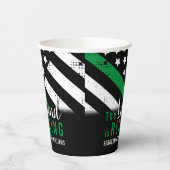 Militaire pensionering Thin Green Line Flag Army Papieren Bekers (Links)