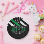 Militaire pensionering Thin Green Line Flag Army Papieren Bordje (Feest)