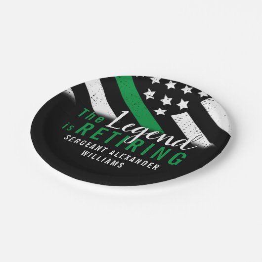 Militaire pensionering Thin Green Line Flag Army Papieren Bordje (Gekanteld)