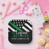 Militaire pensionering Thin Green Line Flag Army Papieren Bordje (Feest)