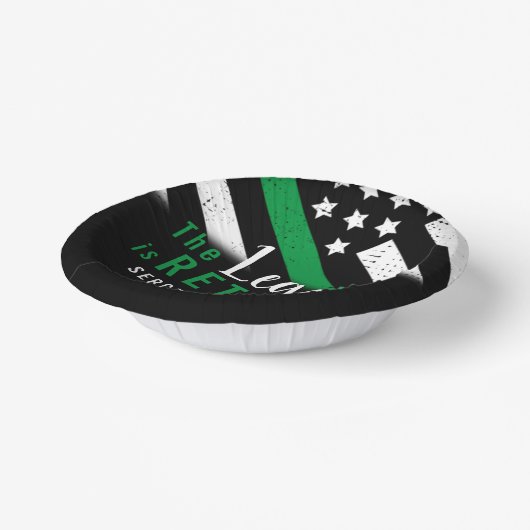 Militaire pensionering Thin Green Line Flag Army Papieren Kommen (Gebogen)