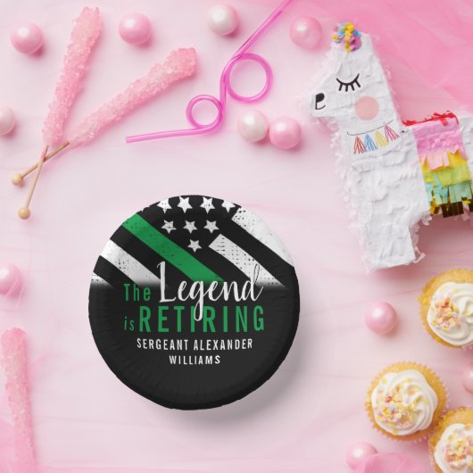 Militaire pensionering Thin Green Line Flag Army Papieren Kommen (Feest)