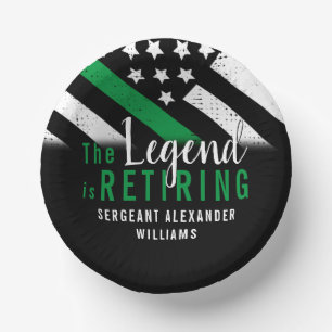 Militaire pensionering Thin Green Line Flag Army Papieren Kommen