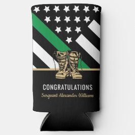 Militaire pensionering Thin Green Line Flag Army Seltzer Blikjeskoeler