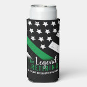 Militaire pensionering Thin Green Line Flag Army Seltzer Blikjeskoeler (Seltzer Achterkant)