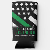 Militaire pensionering Thin Green Line Flag Army Seltzer Blikjeskoeler (Achterkant)