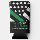 Militaire pensionering Thin Green Line Flag Army Seltzer Blikjeskoeler (Voorkant)