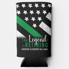 Militaire pensionering Thin Green Line Flag Army Seltzer Blikjeskoeler