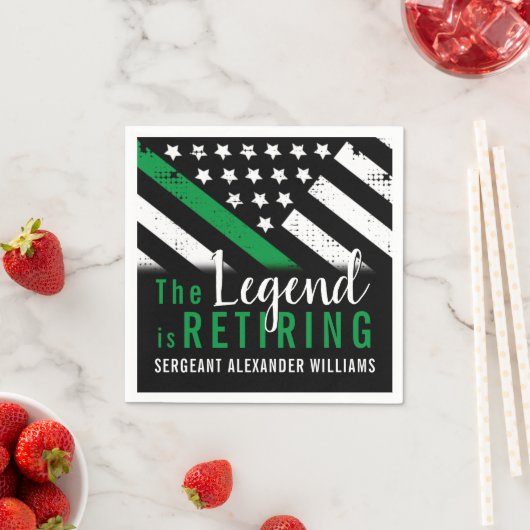 Militaire pensionering Thin Green Line Flag Army Servet (Insitu)