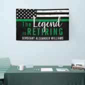 Militaire pensionering Thin Green Line Flag Army Spandoek (Beurs)