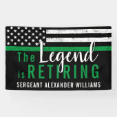 Militaire pensionering Thin Green Line Flag Army Spandoek (Horizontaal)