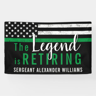 Militaire pensionering Thin Green Line Flag Army Spandoek