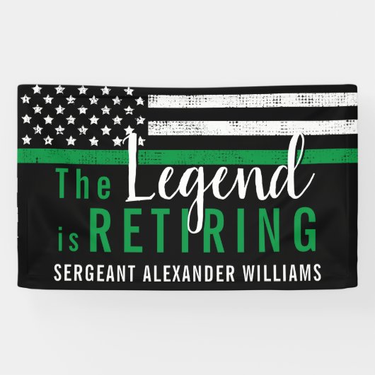 Militaire pensionering Thin Green Line Flag Army Spandoek (Horizontaal)