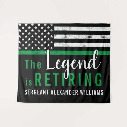 Militaire pensionering Thin Green Line Flag Army Wandkleed (Voorkant (horizontaal))