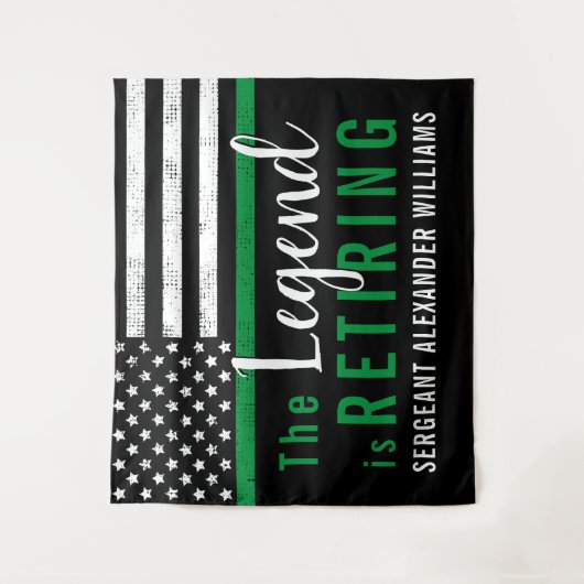Militaire pensionering Thin Green Line Flag Army Wandkleed (Voorkant)