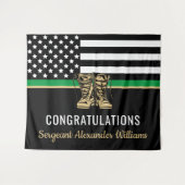 Militaire pensionering Thin Green Line Flag Army Wandkleed (Voorkant (horizontaal))