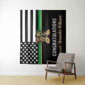 Militaire pensionering Thin Green Line Flag Army Wandkleed (In situ)