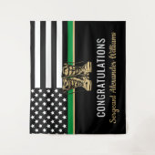 Militaire pensionering Thin Green Line Flag Army Wandkleed (Voorkant)
