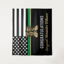 Militaire pensionering Thin Green Line Flag Army Wandkleed