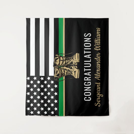 Militaire pensionering Thin Green Line Flag Army Wandkleed (Voorkant)