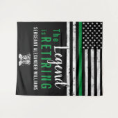 Militaire pensionering Thin Green Line Flag Army Wandkleed (Voorkant (horizontaal))