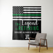 Militaire pensionering Thin Green Line Flag Army Wandkleed (In situ)
