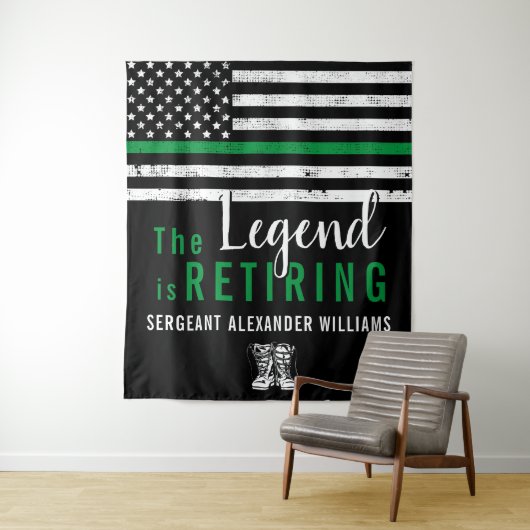 Militaire pensionering Thin Green Line Flag Army Wandkleed (In situ)