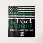 Militaire pensionering Thin Green Line Flag Army Wandkleed (Voorkant)