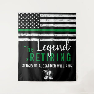 Militaire pensionering Thin Green Line Flag Army Wandkleed