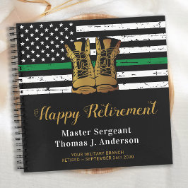 Militaire pensionering Thin Green Line Flag Guest Notitieboek