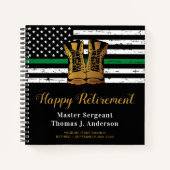 Militaire pensionering Thin Green Line Flag Guest Notitieboek (Voorkant)