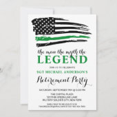 Militaire pensionering Thin Green Line Flag Legend Kaart (Voorkant)