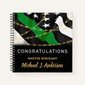 Militaire pensionering Thin Green Line Party Guest Notitieboek (Voorkant)