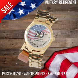Militaire pensionering US Flag Army Navy Airforce  Horloge