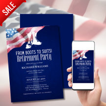 MILITAIRE PENSIONERING van laarzen naar kostuums A