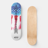 *~* Militaire PIJL Rode Witte Blauwe Vlag Persoonlijk Skateboard (Voorkant)