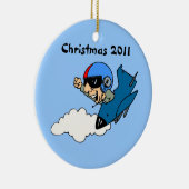 Militaire piloot in Jet Christmas Keramisch Ornament (Rechts)