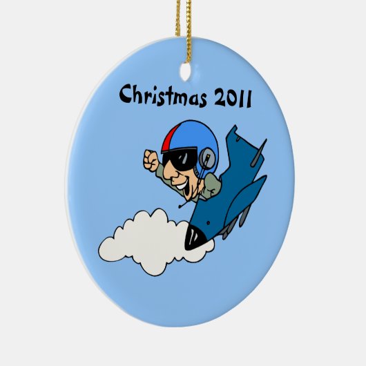 Militaire piloot in Jet Christmas Keramisch Ornament (Rechts)