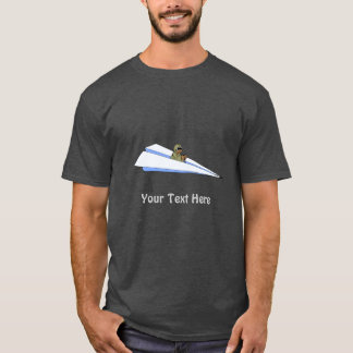 Militaire piloot vliegt grappig papieren vliegtuig t-shirt