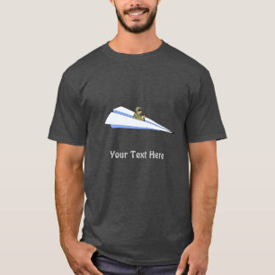 Militaire piloot vliegt grappig papieren vliegtuig t-shirt